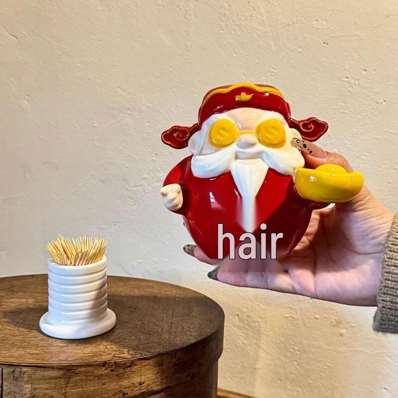 Auspicious New Year Desktop Tissue Box and Toothpick Holder