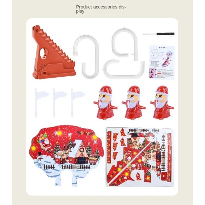 Ηλεκτρική Σκάλα Αναρρίχησης Κούκλα Άγιος Βασίλης Παιδικά Μουσικά Παιχνίδια Σιδηροδρομική Τσουλήθρα Χριστουγεννιάτικο Στολίδι Διακόσμηση Διακόσμηση Σπιτιού Δώρο Πρωτοχρονιάς 2024