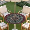 Outdoor Round Table Cover With Geometric Waterproof Elastic Hem Patio Garden Deck