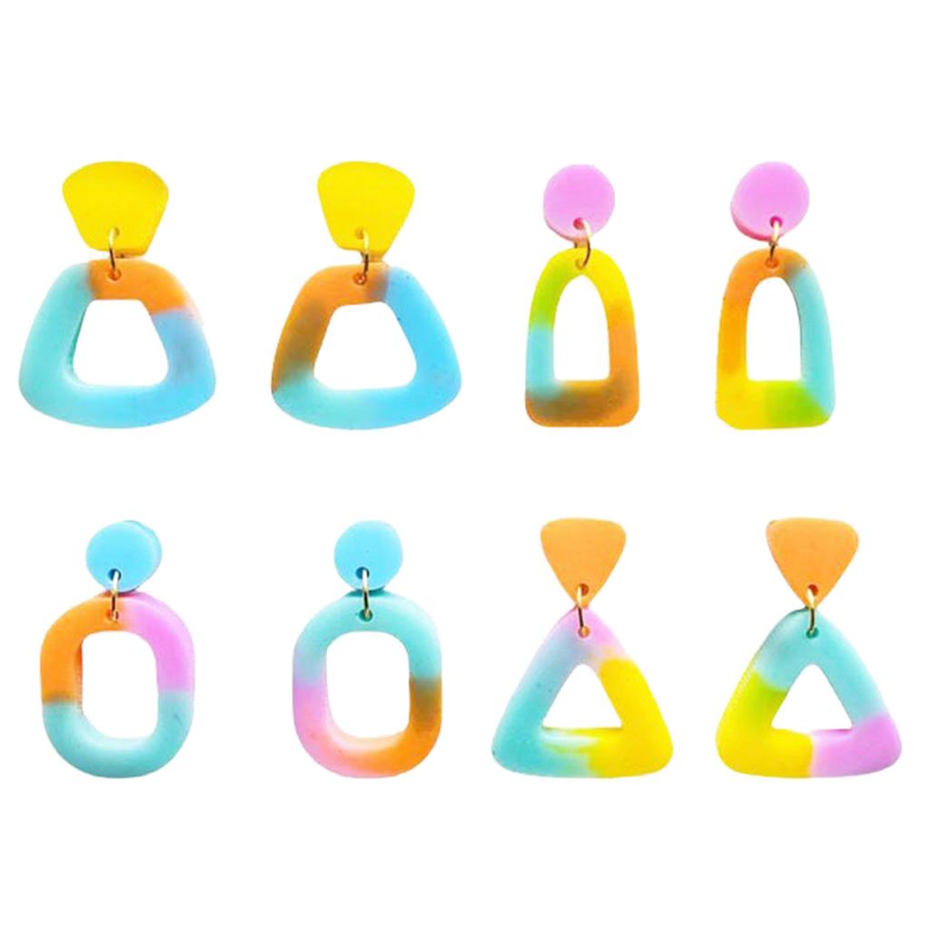 4 Styles Combined Keychain Mold Silicone Pendant Mold Earring Ornament Epoxy Resin Casting Jewelry Making Diy Crafts