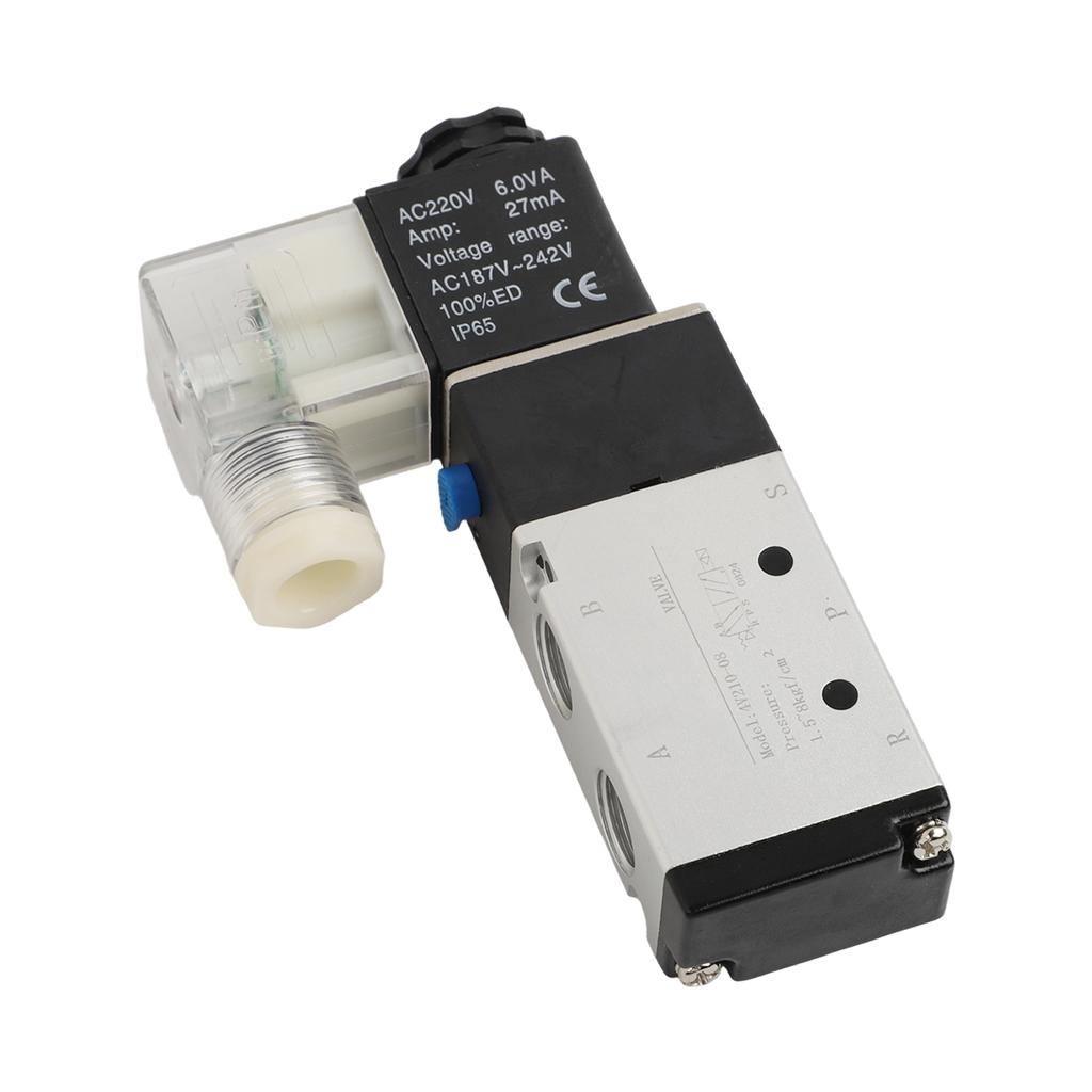 1pc 4V210-08 Pneumatic Solenoid Valve 2-position 5-way Valve 1/4-inch BSPT Interface For Pneumatic Control Systems