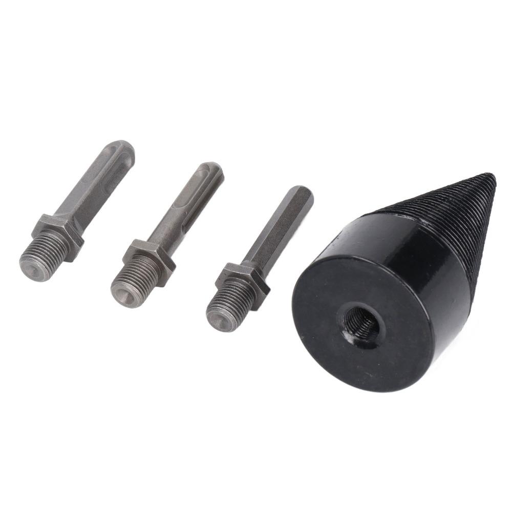 4pcs Heavy Duty Detachable Log Splitter Bit Hex Shank Firewood Drill Bit Family Heating