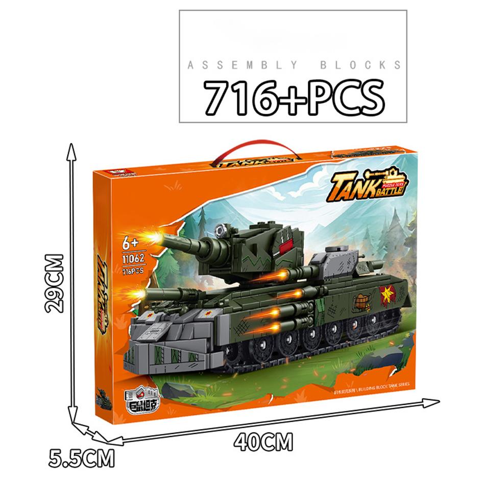 WW2 Military Cartoon Tank Monster Germany Karl Gerat Railway Gun P1000 Soviet KV 44 Model Building Blocks Bricks Toys Kids Gifts