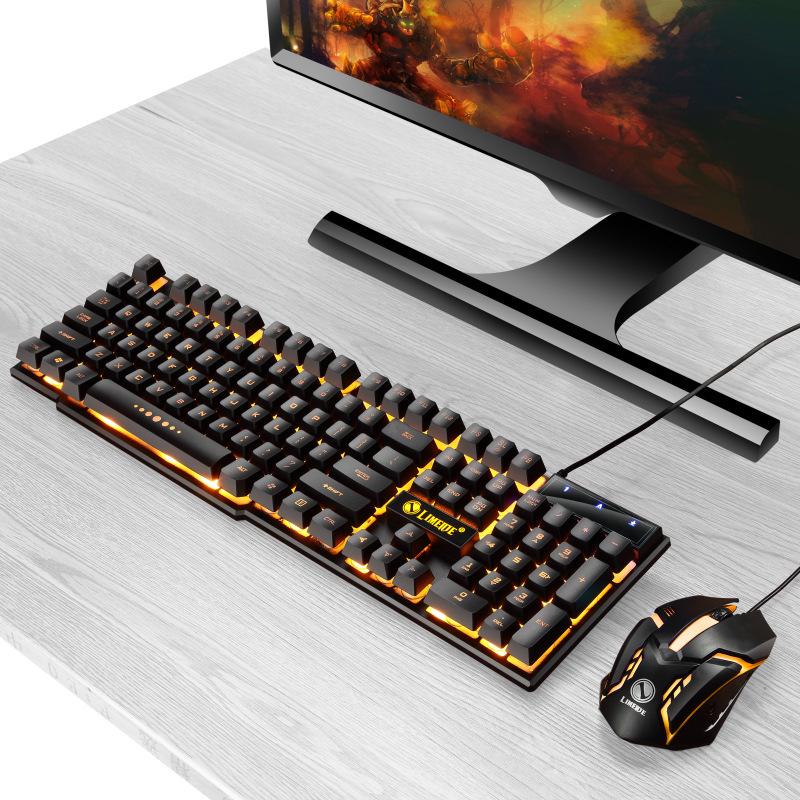 Li-Mage GTX300 White RGB Backlit USB Gaming Keyboard and Mouse Set