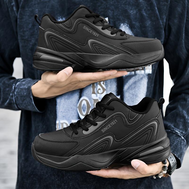 Men's Trendy Cushioned Running Shoes, Comfy Non Slip Lace Up Soft Sole Sneakers For Men's Outdoor Activities, Winter & Autumn