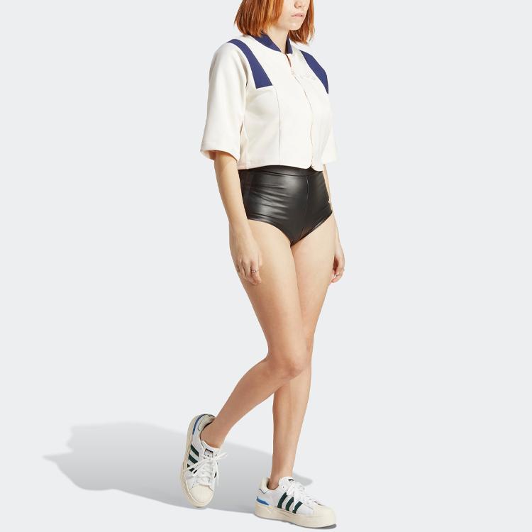 Adidas Blue Version Crop Track Jacket Women Chalk White IB5793