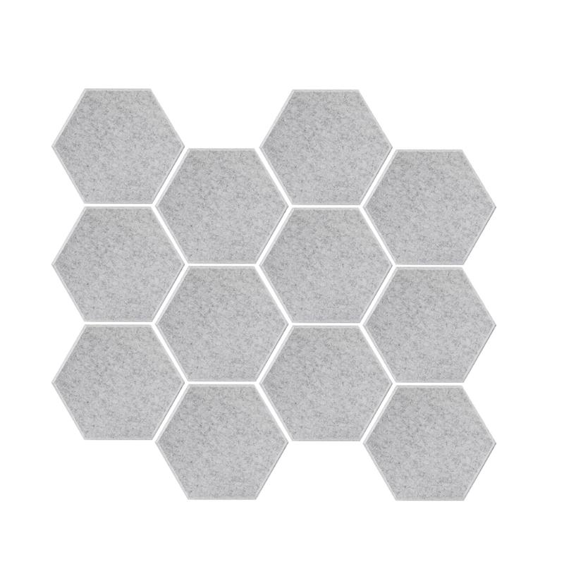 12Pieces Acoustics Foam Wall Tiles Hexagonal Foam Panel Polyester Fiber Wall Panels for Quiet Study Spaces Libraries