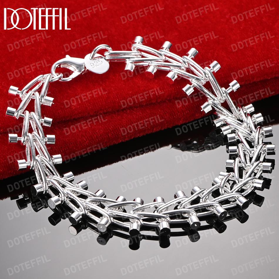 925 Sterling Silber Doppelreihiges Perlenkettenarmband Modischer Hochzeitsschmuck