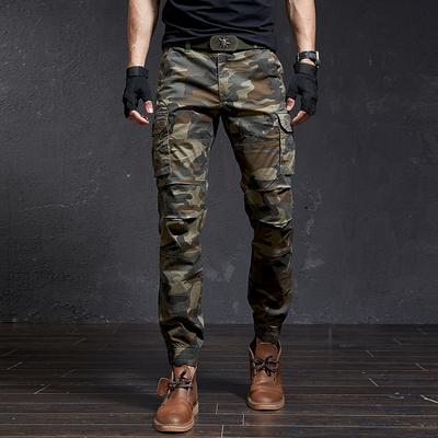 Men Fashion Military Cargo Pants Slim Regualr Straight Fit Cotton Multi Color Camouflage Green Yellow