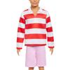 Barbie Ken Fashionista Gestreiftes Hemd Puppenhaus Rollenspiel Barbie Puppe Alter Rot HYV01 Verkleiden 3+