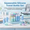 Silicone Travel Bottles Set 17Pcs Portable Reusable Refillable Bottles Shampoo Shower Gel Lotion Leakproof Containers