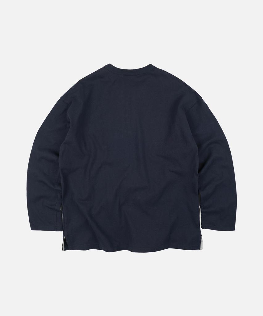 FRIZMWORKS 10S Solid Henley Neck Tee _ Navy