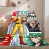 One Punch Man Stylish 2D Cartoon Flannel Blanket, Printed Decor for Sofa, Soft Bedding Travel Picnic Rug_LIAN