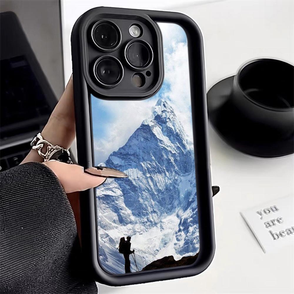 LZ25 Mountain Peak Forest Snow Silicone Phone Case for Infinix Smart 9 Hot 40i Tecno Camon20 Moto G22 G30 OnePlus Google Pixel 9 Shockproof Back Cover