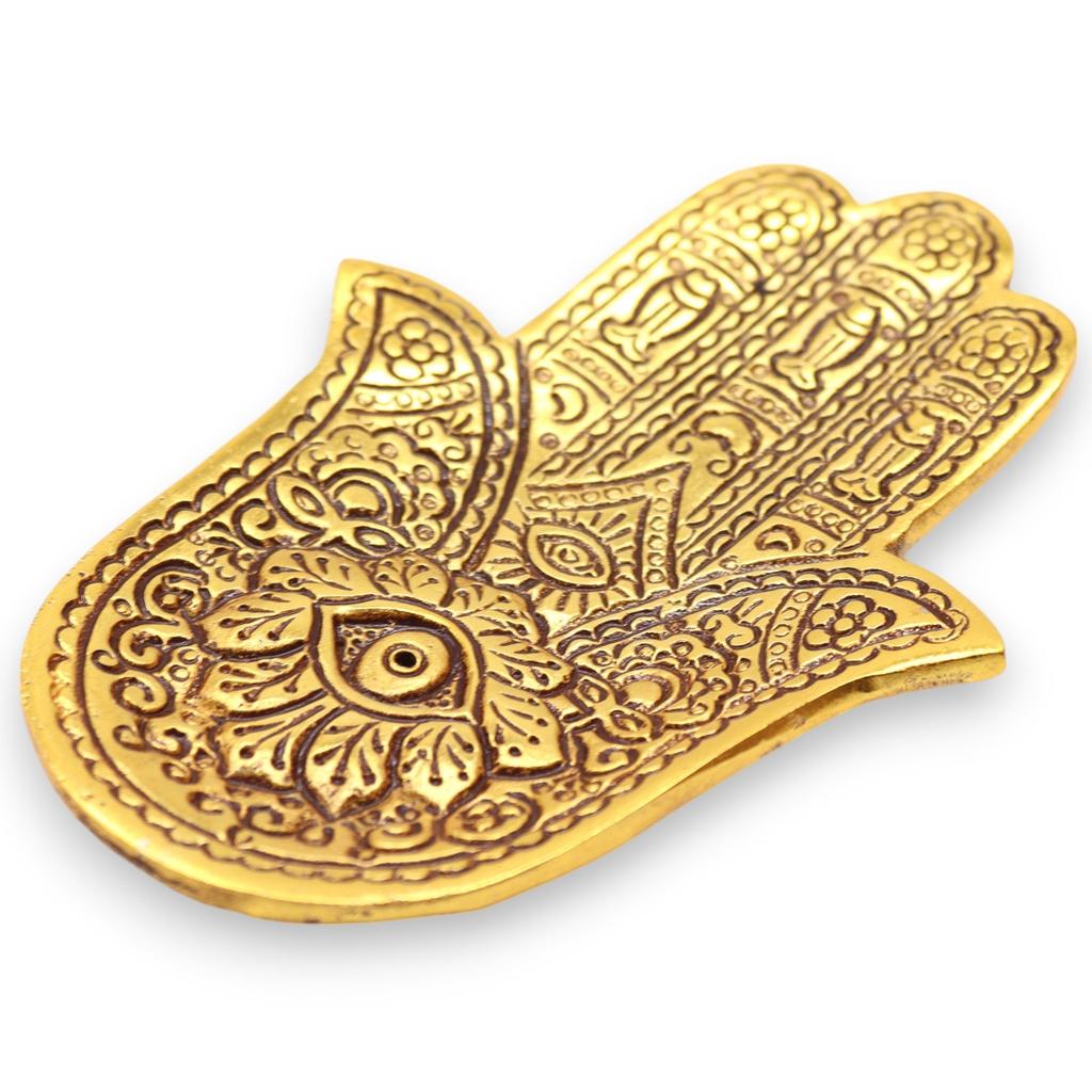 Räucherstäbchenhalter Klein Gold Aluminium Hamsa