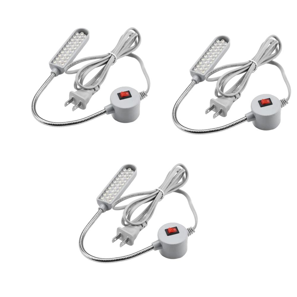 3 Stück AC110V/220V LED Industrie-Nähmaschinenbeleuchtung (Mit 30 LED-Lampen) 360° Flexible Schwanenhals-Industrieleuchten