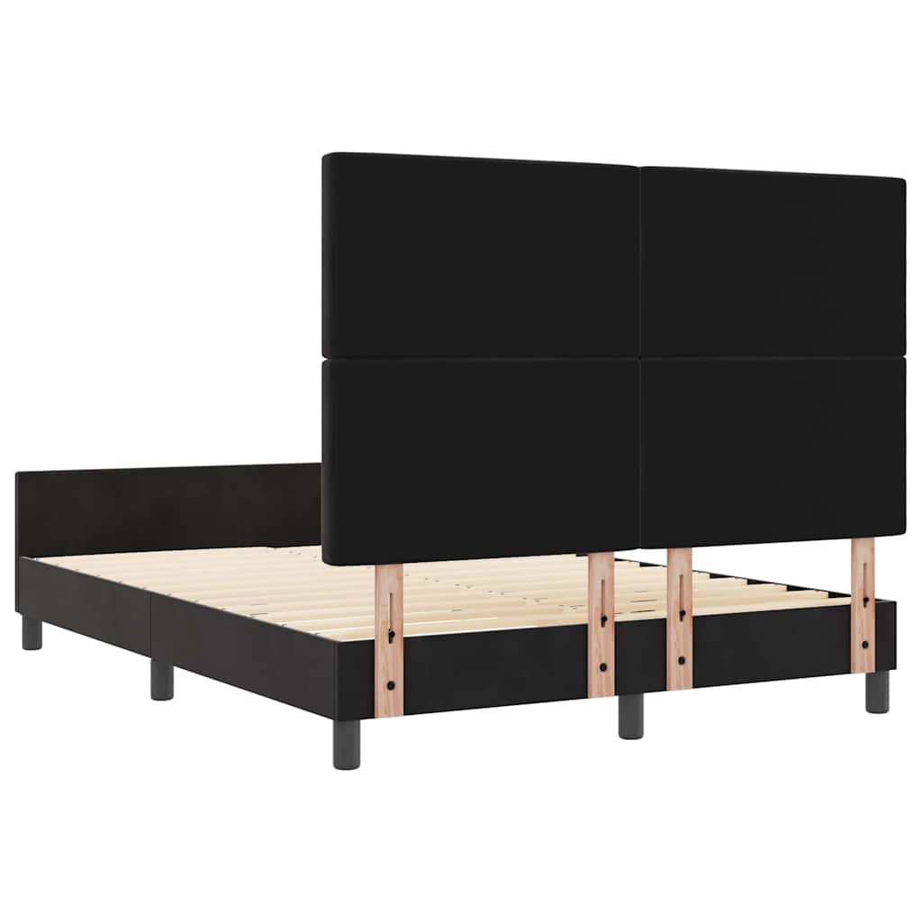 Boxspring Bed with Headboard Black 140 X 200 Cm Velvet