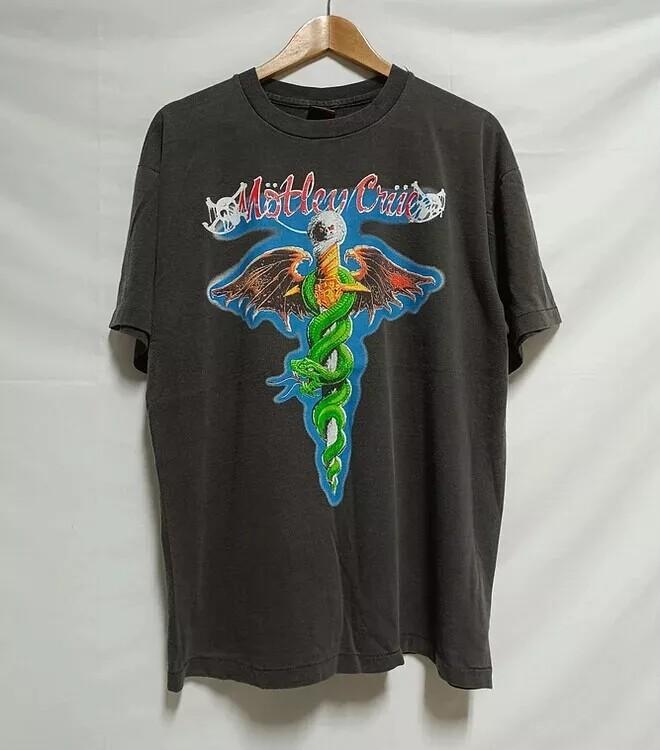 Motley Crue Band Tour Graphic Short Sleeve Black Unisex Tshirt Reprint S-5XL XXXXL