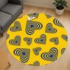 1 Stück Herz Gelb Blau Runder Stuhlunterlage Teppich - Rutschfest, Bodenschutzmatte für Büro, Schlafzimmer und Innendekoration c1125060