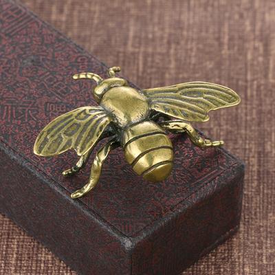 Massive Messing-Insekten-Honigbienen-Figuren, Miniaturen, Teehaustier, lustiger Käfer, Bastelsammlung, kleine Desktop-Ornamente, Heimdekorationen