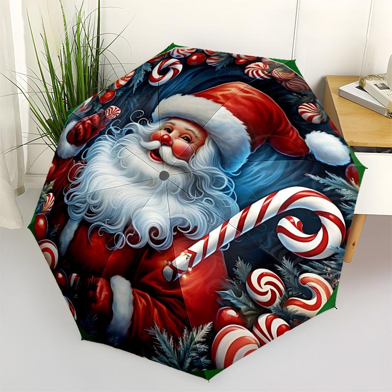 1 Stück Weihnachten Weihnachtsmann Faltbarer Regenschirm | Elegantes Design, Modisches Accessoire, Langlebige Konstruktion, Stabile Speichen yy251107024