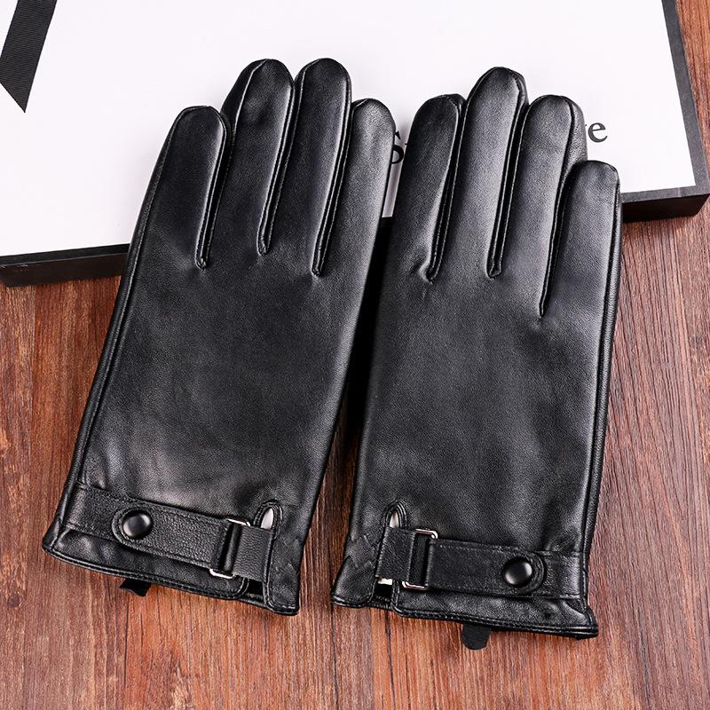 Sheepskin Gloves for Men and Women In Autumn and Winter Plus Velvet Thickened Outdoor Riding Motorcycle Windproof and Cold Sheepskin Gloves
