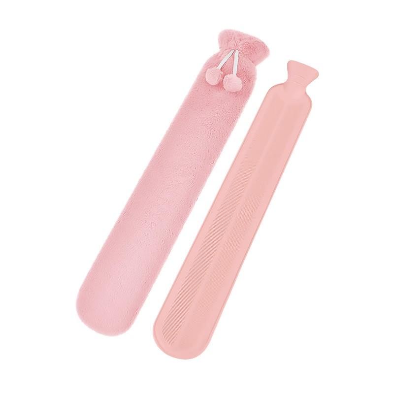1Pc Long Hot Water Bag Warm Water Filling Hand Warmer Compress Stomach Explosion-proof Cute Plush Girl Quilt Warmer Artifact