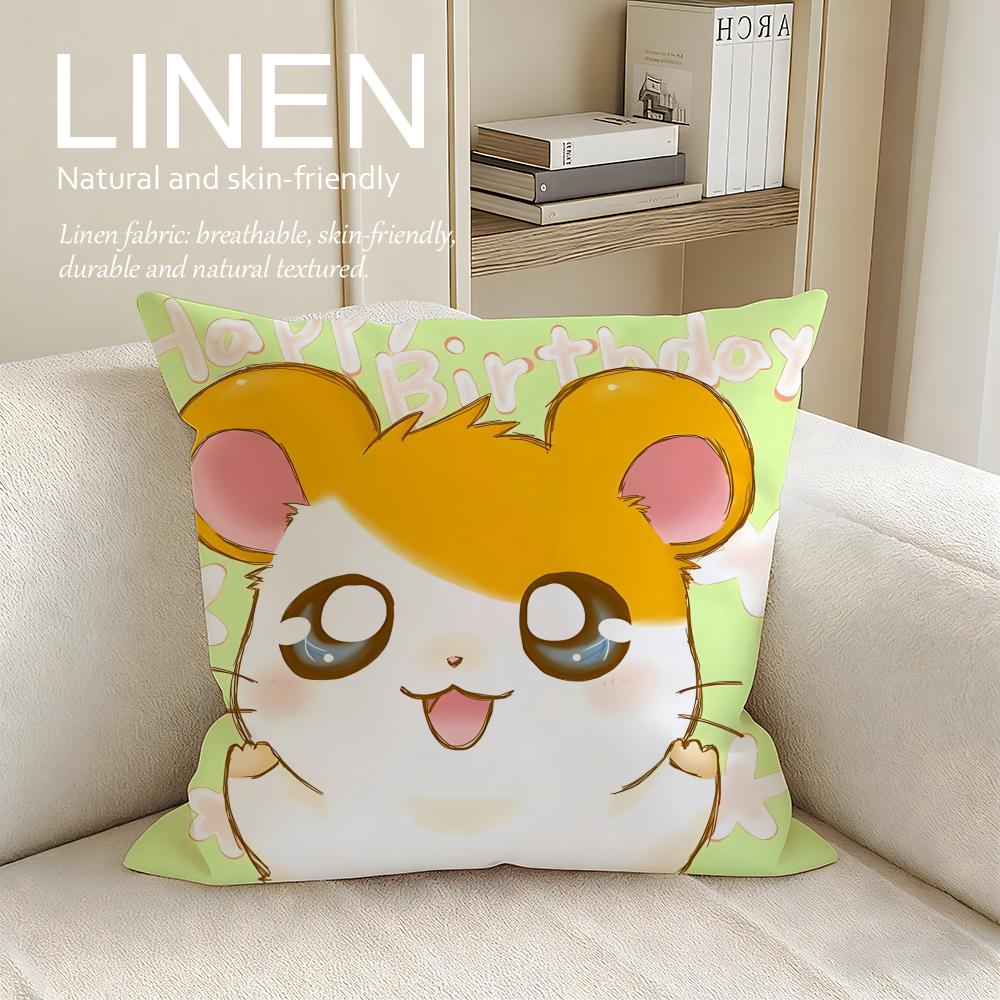 Cute Hamtaro Cushion Cover Pillowcase Set Pcs x x Breathable Washable Sofa Cushion Cover