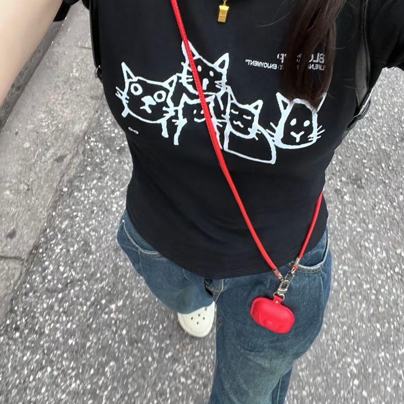 

Pro2 Generation Christmas New Year Red Soft Case Apple 1/2/3 Generation Airpod4 Bluetooth Earbuds Case Earphone Case Halterneck Protective Case Apple AirPods 4 Red earpiece shell single shell