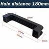 Nylon Zuggriff Schwarzer Kunststoff Quadratischer Griff Industrielle Ausrüstung Werkzeugkasten Werkzeugmaschine Kunststoffgriff Lochabstand 120/130/160/180mm