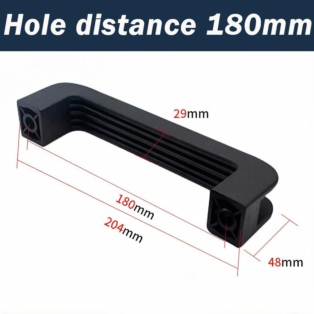 Nylon Zuggriff Schwarzer Kunststoff Quadratischer Griff Industrielle Ausrüstung Werkzeugkasten Werkzeugmaschine Kunststoffgriff Lochabstand 120/130/160/180mm