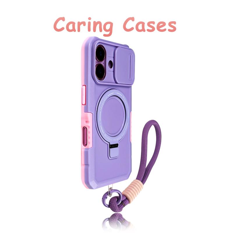 

For iPhone 17 Pro Max Case Pink Magnetic Kickstand Camera Lens Shockproof Protective Compatible with iPhone 16 15 14 13 12 11 iPhone 15 Pro Max