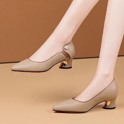 Cresfimix Zapatos Dama Women Classic Red Buckle Strap Square Heel Pumps Lady Cool High Quality Black Pu Leather Shoes B6129