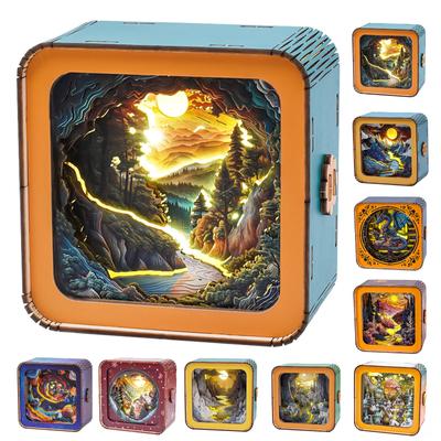 3D Puzzle Nightlight 3D Wooden Puzzles For Adults DIY Crafts For Adults Christmas Decorations/Gifts For Family And Friends