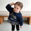 2025 Mädchen Frühling-Herbst Hoodie & Schleifen-Spitzen-Patchwork-Set