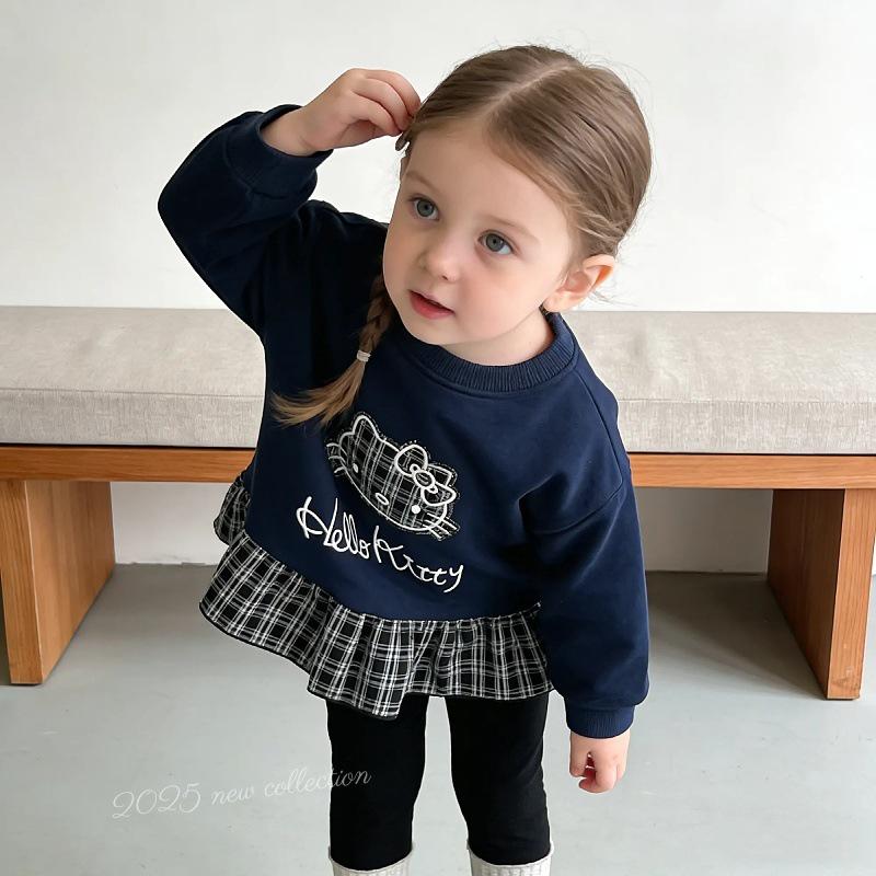 2025 Mädchen Frühling-Herbst Hoodie & Schleifen-Spitzen-Patchwork-Set