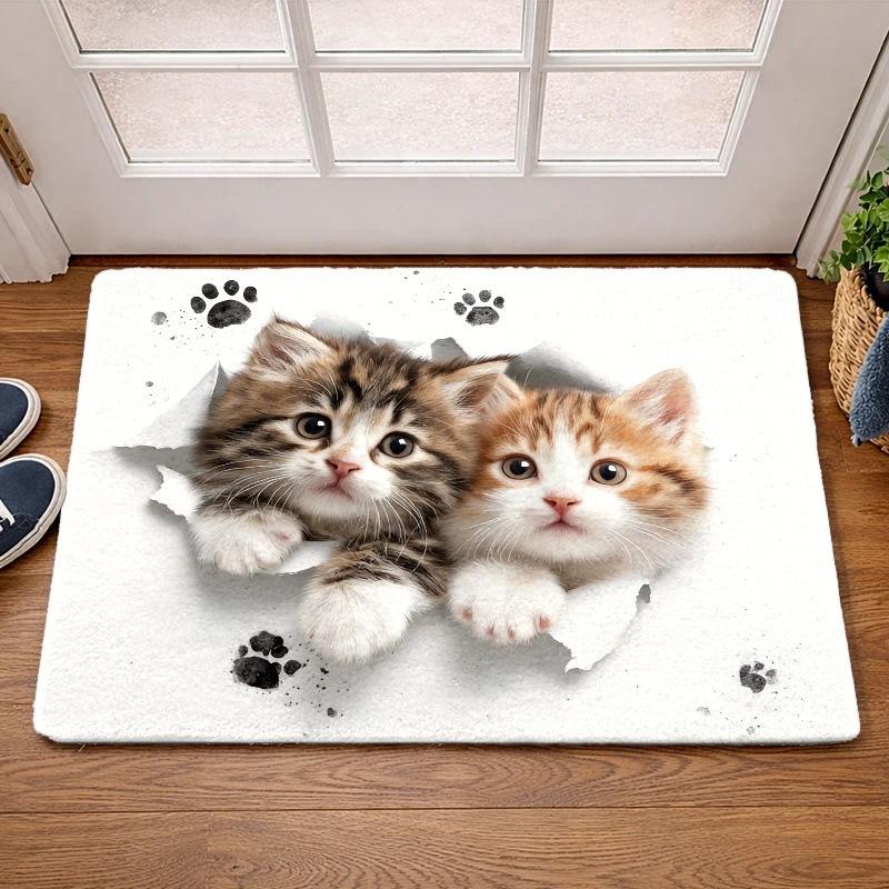 Cute Cat Bathroom Floor Mat Imitation Cashmere Floor Mat Household Bathroom Door Absorbent Foot Mat