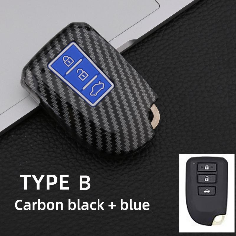 New Abs Carbon Auto Key Fob Case Fit For Toyota Vios Yaris 2013 2014 Yaris L Hiace Key Fob Cover Protective Cover