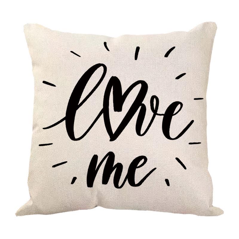 New Valentine's Day Love Letter Pattern Pillow Cover Sofa Pillow Cover