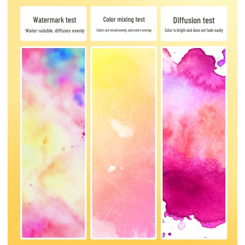 Fan-shaped Solid Watercolors: 24, 36, or 42 Gouache Colors for Students & Beginners