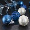 Fourcart Cute Glass Christmas Tree Ornament Set: Ball Tree Snow Blue x 3