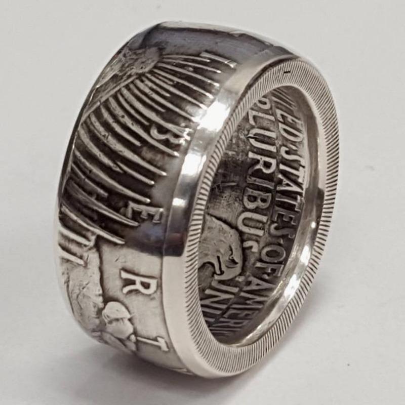 Hot New Jewelry American Morgan Silver Dollar Coin Ring Fashion Mens Ring
