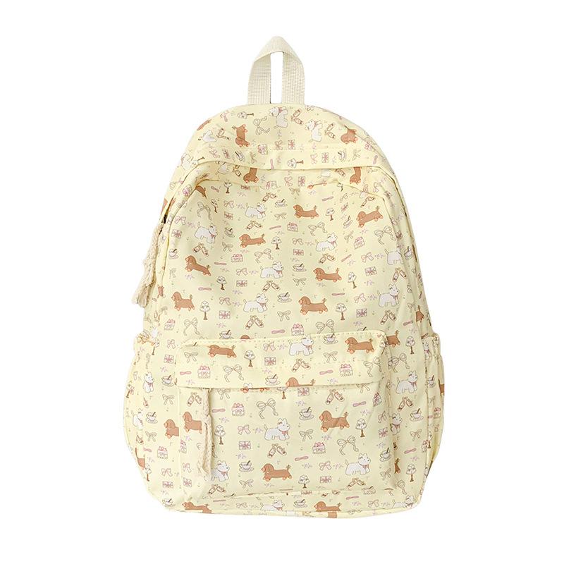 Schoolbag new casual backpack Japanese cute junior high school student schoolbag simple cute female floral cloth casual backpack