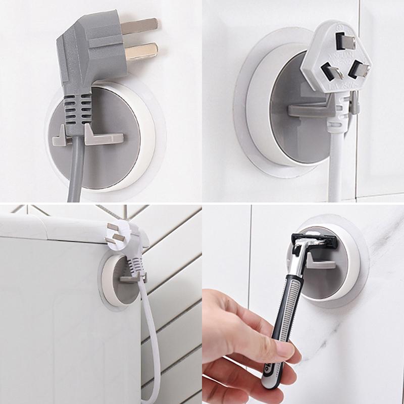 Cable Holder Power Plug Socket Hook Shaver Plastic Razor Storage Racks