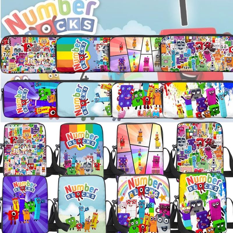 Sac à Dos Double Épaule et Bandoulière Numberblocks Avec Trousse Parfait Cadeau Pour Anniversaires