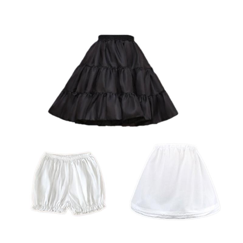 2/3pcs Hoop Skirt Petticoat for Women Underskirt for Wedding Dress Ball-Gown Girls Crinoline-Slips White/Black