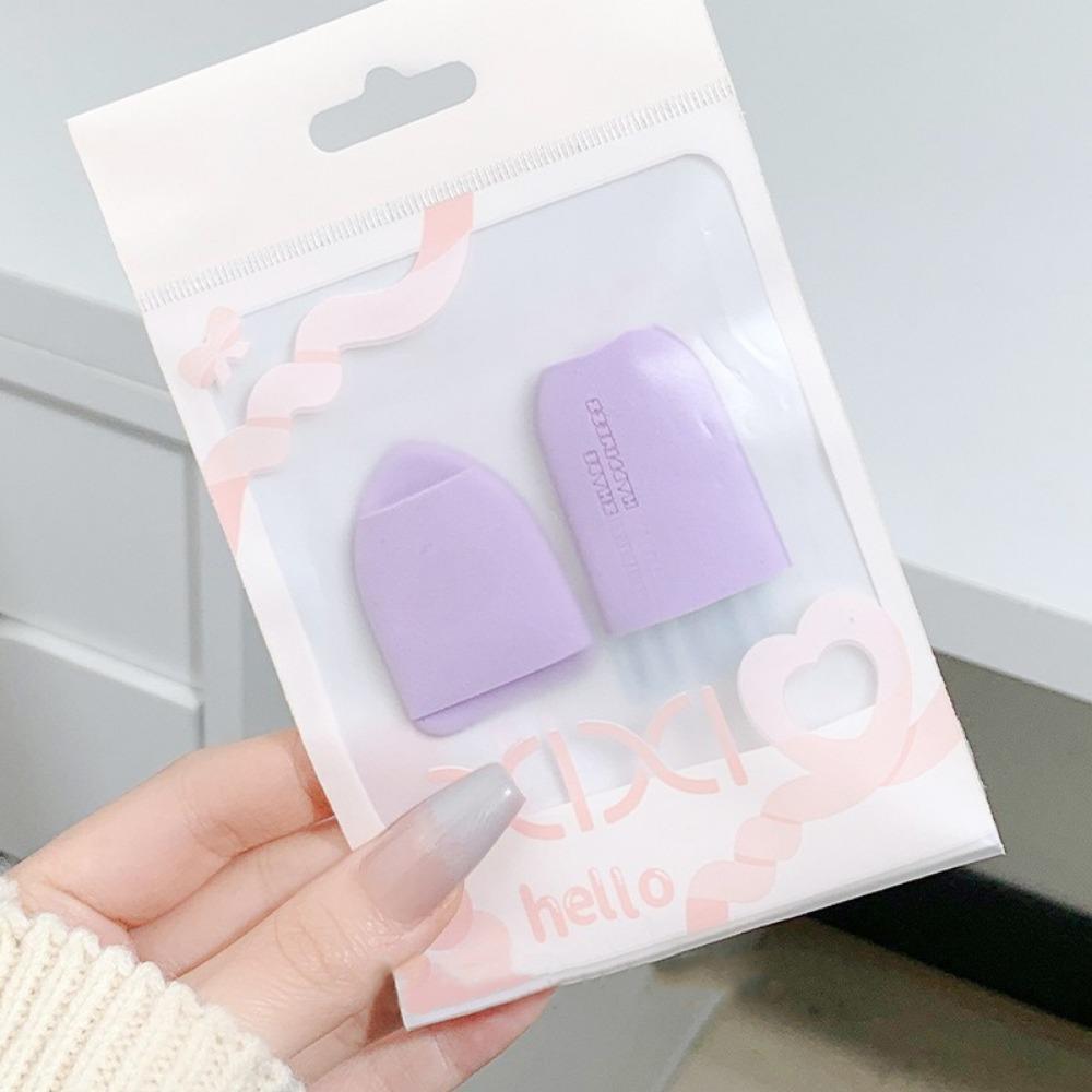2 Pcs Finger Cot Powder Puff for Wet and Dry Use, Powder-free Air Cushion Liquid Foundation Concealer Finger Makeup Egg, Mild Texture, Hypoallergenic
