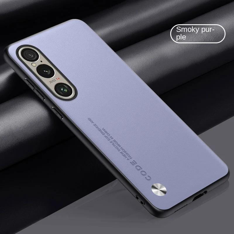 Carbon Fiber Plain Leder Telefon Fällen Für Sony Xperia 10 VI 5 V 1 IV Matte Silikon Weiche Stoßstange Abdeckung Für sony Xperia 1 VI 10 V 5 IV