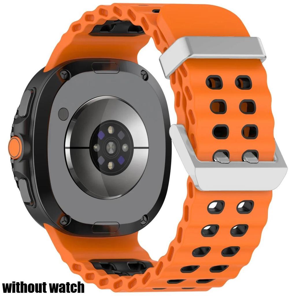 Marine Band for Samsung Galaxy Watch 8/8 Classic Ocean Strap Two-tone Silicone Band for Galaxy Watch 8 40 44mm Sport Bracelet