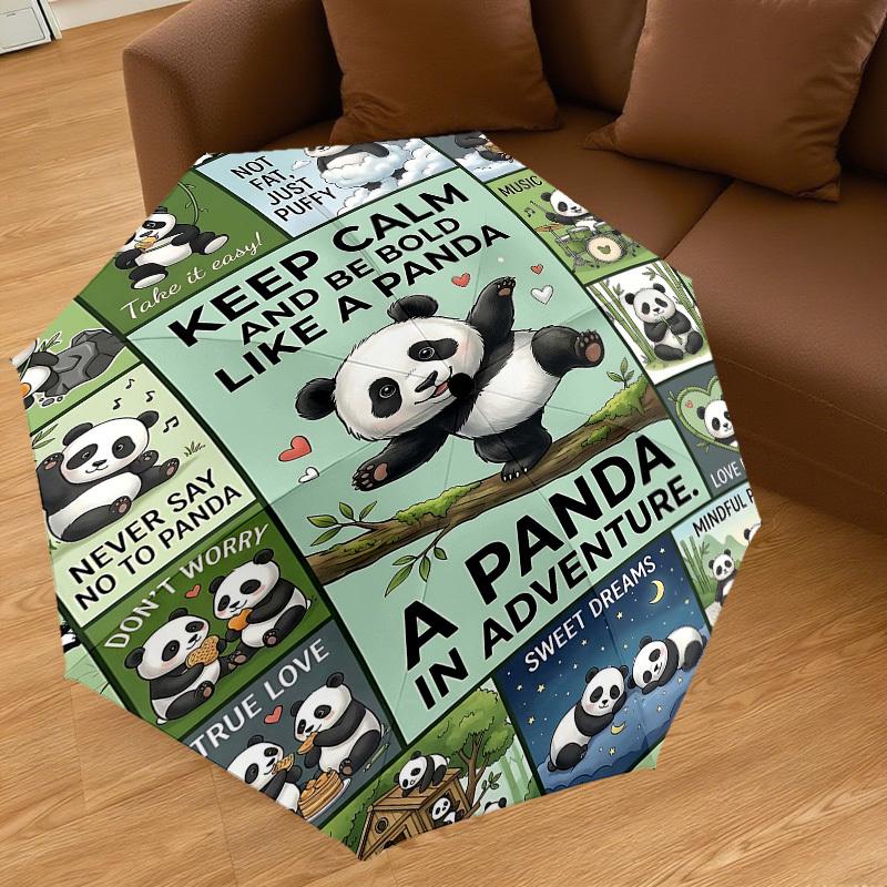 1PC Panda Adventure Umbrella-8-Rib Reinforced Portable Folding Travel Suitable for All Seasons Outdoor Daily Use Is an Ideal Choice  -K0362